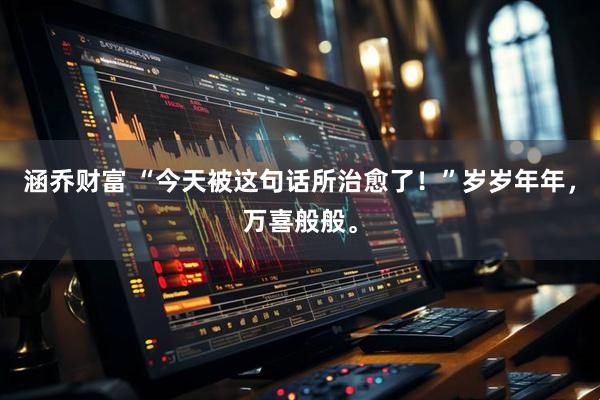 涵乔财富 “今天被这句话所治愈了！”岁岁年年，万喜般般。